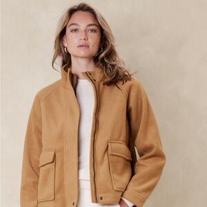 Banana Republic camel jacket- BRUSHED HEAVY KNIT: perfect for cold weath…